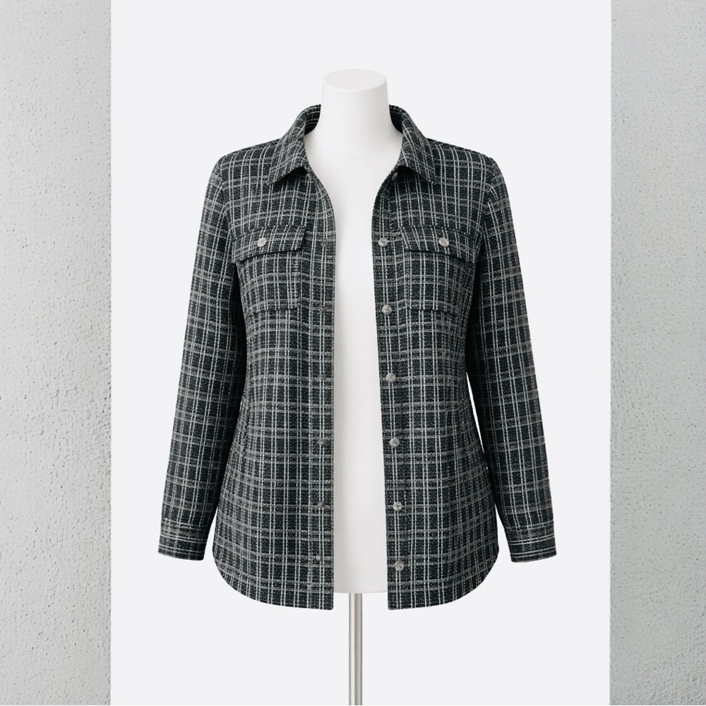 Torrid Black and Silver Plaid Blazer - Picture 5 of 7